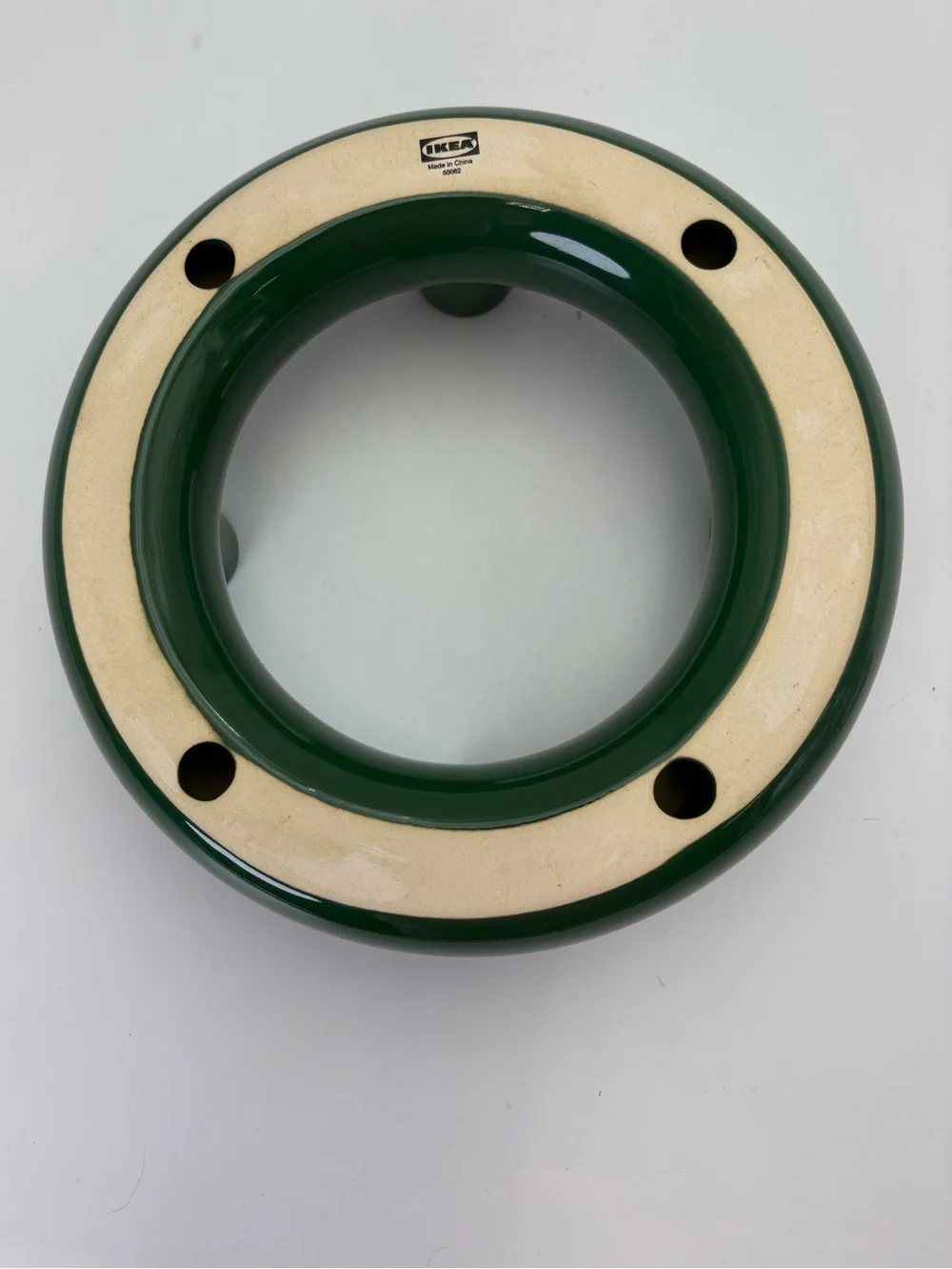 IKEA Vinterfint Dark Green Ceramic Candle Holder